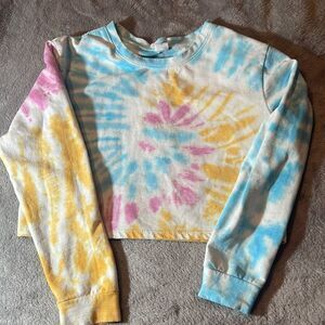 PINK Victoria's Secret Tie-Dye Sweatshirt - Blue, Yellow, Pink